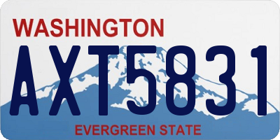 WA license plate AXT5831