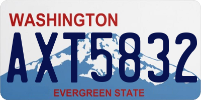 WA license plate AXT5832
