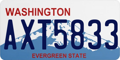 WA license plate AXT5833