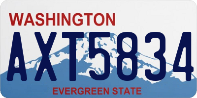 WA license plate AXT5834