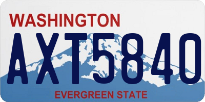 WA license plate AXT5840