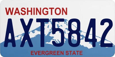 WA license plate AXT5842