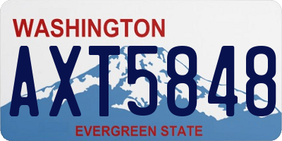 WA license plate AXT5848