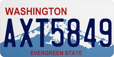 WA license plate AXT5849