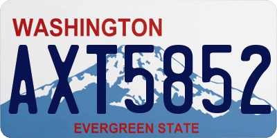 WA license plate AXT5852