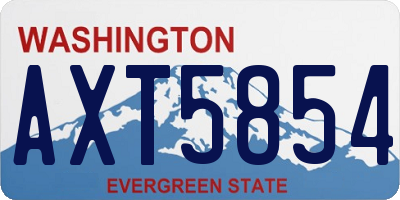 WA license plate AXT5854