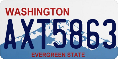 WA license plate AXT5863