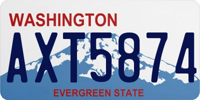 WA license plate AXT5874