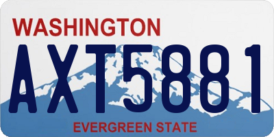 WA license plate AXT5881