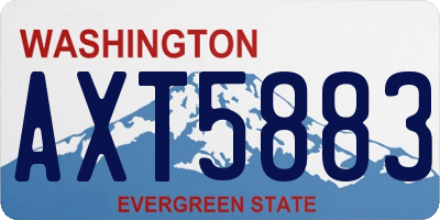 WA license plate AXT5883