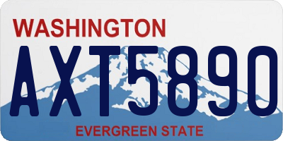 WA license plate AXT5890