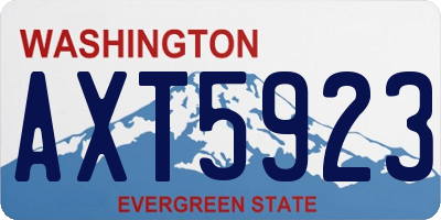 WA license plate AXT5923