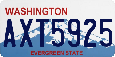 WA license plate AXT5925