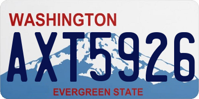 WA license plate AXT5926