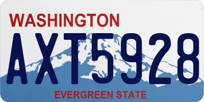 WA license plate AXT5928