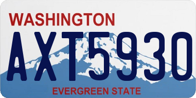 WA license plate AXT5930