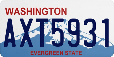 WA license plate AXT5931