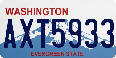 WA license plate AXT5933