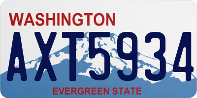 WA license plate AXT5934