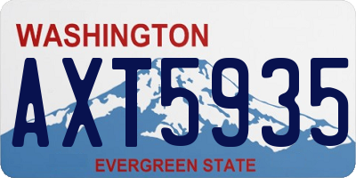 WA license plate AXT5935