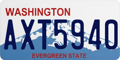 WA license plate AXT5940