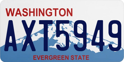 WA license plate AXT5949