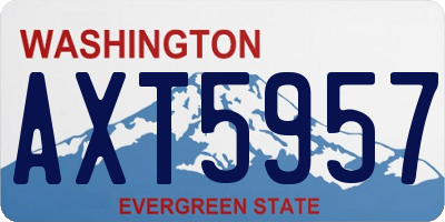 WA license plate AXT5957