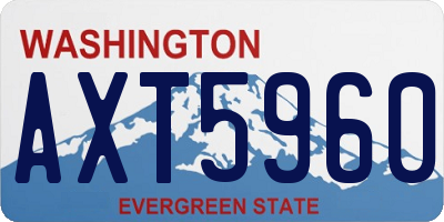 WA license plate AXT5960