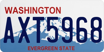 WA license plate AXT5968