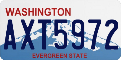 WA license plate AXT5972