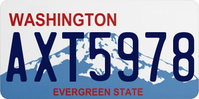WA license plate AXT5978
