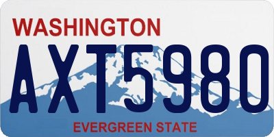 WA license plate AXT5980