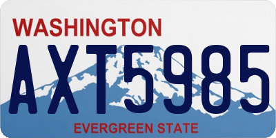 WA license plate AXT5985