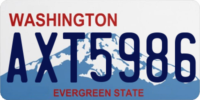 WA license plate AXT5986