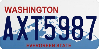 WA license plate AXT5987