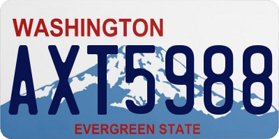 WA license plate AXT5988