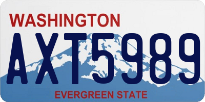 WA license plate AXT5989