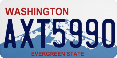 WA license plate AXT5990