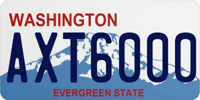 WA license plate AXT6000