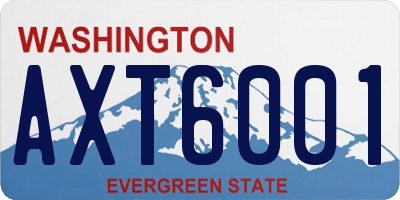 WA license plate AXT6001