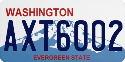 WA license plate AXT6002
