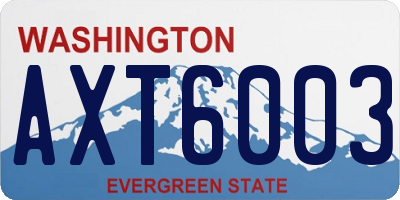 WA license plate AXT6003