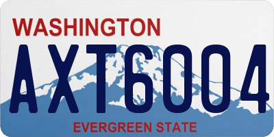 WA license plate AXT6004