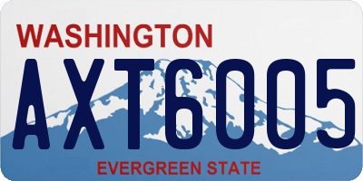WA license plate AXT6005