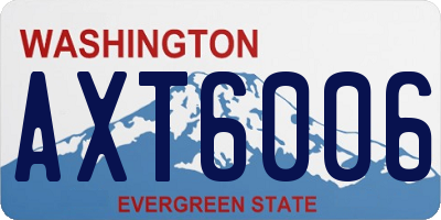 WA license plate AXT6006