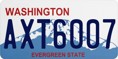 WA license plate AXT6007