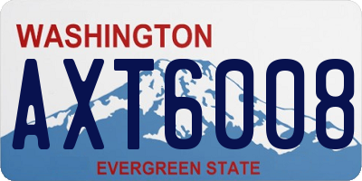 WA license plate AXT6008