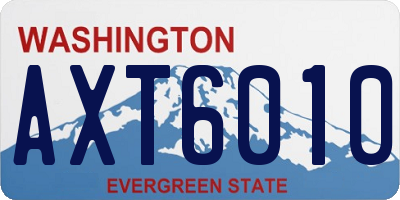 WA license plate AXT6010