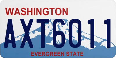 WA license plate AXT6011