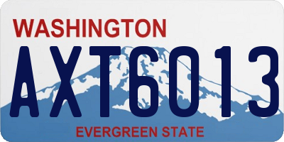 WA license plate AXT6013